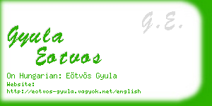 gyula eotvos business card