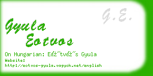 gyula eotvos business card